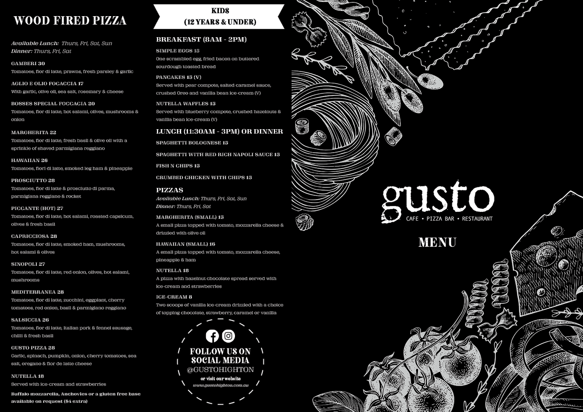 MENU – Gusto Highton